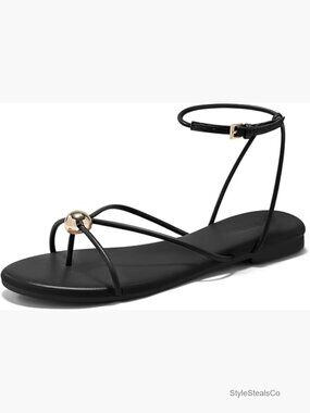Strappy Flat Sandals Open Toe Flip Flops Ankle Strap Summer Beach Shoes
